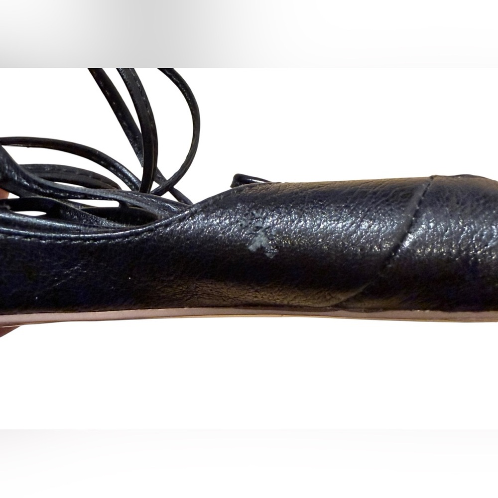 Banana Republic Allie Patent Leather Lace-Up Ballet Flats Black Size 8.5 - Picture 10 of 10
